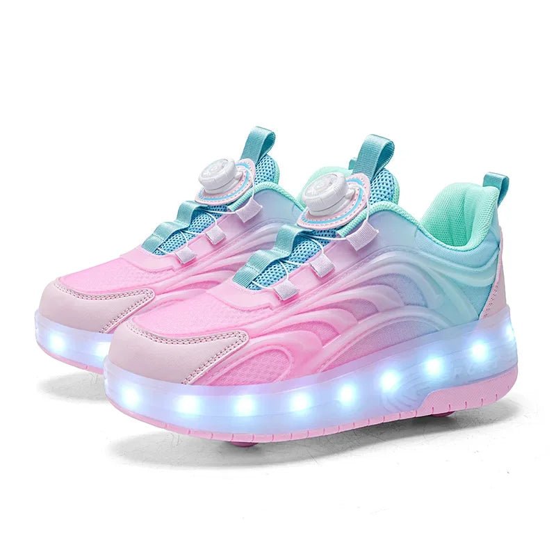 LED Işıklı İki Tekerlekli Çocuk Paten Ayakkabı | USB Şarjlı Spor Paten Ayakkabı - Valora